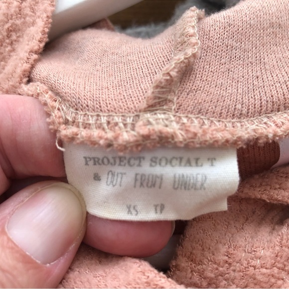 **2/$20**Project Social T Out From Under Urban Outfitter Peach Rose Sweatshirt - Picture 2 of 4